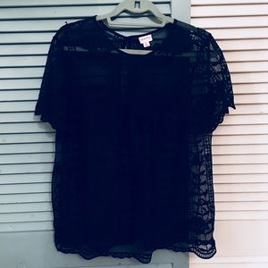 Sheer Black Lace Top